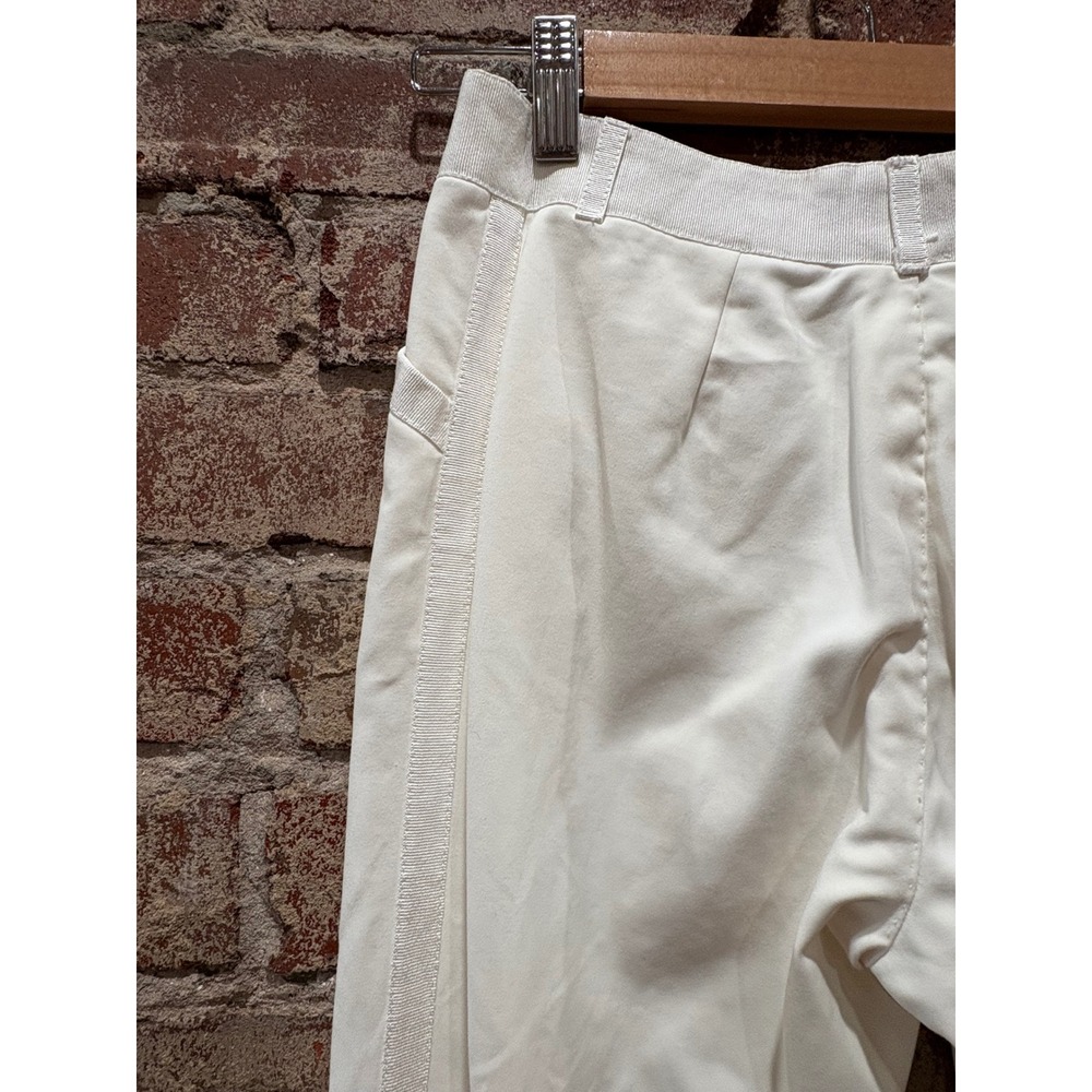 Dolce & Gabbana Grosgrain Trim Tapered Ankle Zip Trousers Cream IT 40 US 4 - Picture 7 of 14